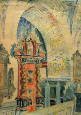 Aquarelle Kircheninterieur