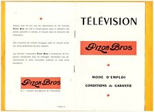 PARIS (XVII°) TELEVISIONS "PIZON BROS" Carnet MODE d'EMPLOI + Carte postale
