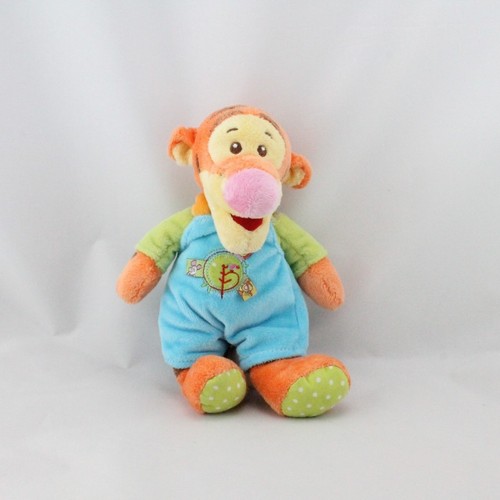 Doudou tigrou bleu vert oiseau