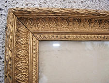 Cadre XIXème doré à l'or+verre ancien 34,5 X 28,5 Feuil 29 X 23 cm