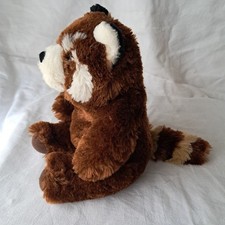 Peluche doudou raton laveur marron panda roux Hauteur 23 cm Marque Peeko Vintage