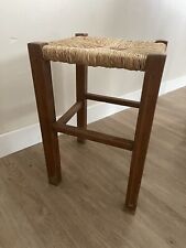 Tabouret En Bois Et Paillé