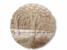 Elephants Sculpture sur Bois