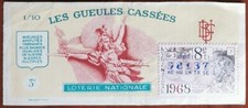 Billet loterie nationale 1968 8e tr Gr3 Les Gueules Cassées Cavelier de la Salle