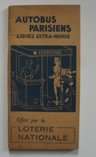 AUTOBUS PARISIEN. Plan du réseau. Loterie nationale 1950. Banlieue.