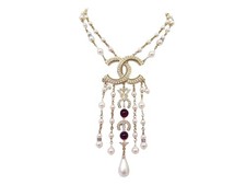 NEUF COLLIER CHANEL RAS DE COU PERLES MULTI RANGS FLECHE PEARLS NECKLACE 2200€