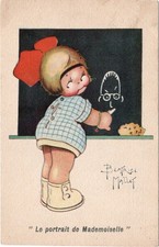 CARTE POSTALE FANTAISIE ILLUSTRATEUR BEATRICE MALLET LE PORTRAIT DE MADEMOISELLE
