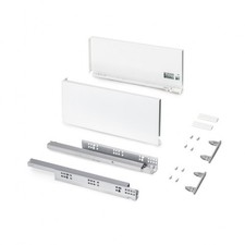 Tiroir en kit - sortie totale - côtés acier 178 mm - Protone - blanc - profonde