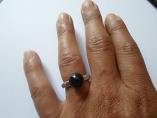 bague en argent massif, Ti Sento, perle d'onyx, t. 56