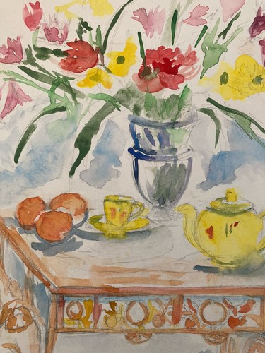 Dessin aquarelle papier - dessin, fleurs