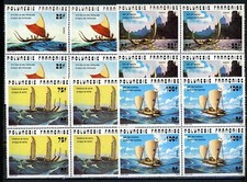 AN2-15 Polynésie N° 111 à 114 ** en blocs de 4 bateaux à 10 % de la côte A saisi