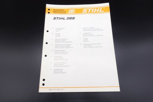 Stihl tronçonneuse 066 liste - stihl,