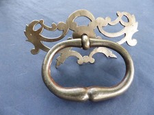 Anneau poignée largeur 9,9 cm Rosace longueur 14 cm Fer Porte Récent