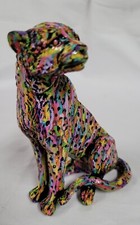 Statue résine LÉOPARD "BAGHEERA", point Multicolore, pop art, Signé Numéroté  #2