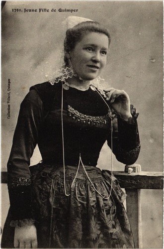 Cpa folklore quimper jeune - cpa,