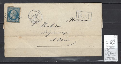 Algérie lettre oran - algérie, boite