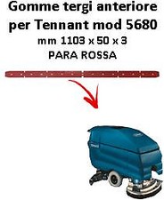 7100 Bavette avant PARA Rouge pour Autolaveuse TENNANT - suceur 700 mm