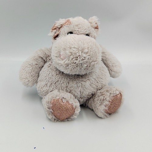 Doudou hippopotame gris rose