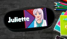 trousse à crayons Manga fille personnalisée avec prénom