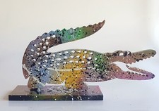 SPACO signed CROCODILE color graffiti pop STREET ART french SCULPT Lacoste