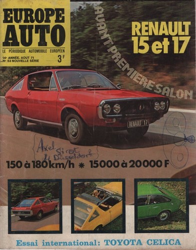 Europe auto 1971 r15 r17 - europe,