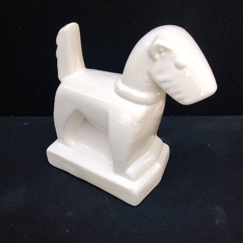 Chien art déco faience - art,