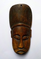 Masque passeport pendentif ancien en os sculpté Baoulé de CÔTE D'IVOIRE - A3