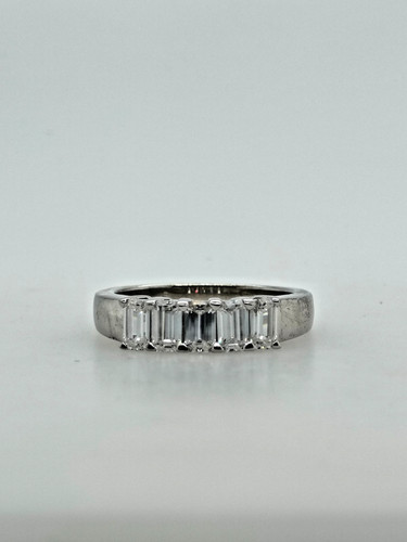 Sterling silver baguette ring - silver,