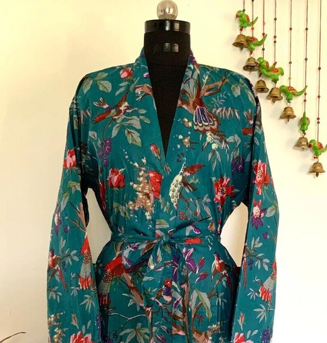 Kimono unisexe bleu sarcelle