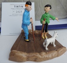 ✅ Figurine Tintin & Tchang Petit Guide Pixi & Moulinsart BD LE LOTUS BLEU Hergé