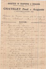 SAINT FLORENT SUR CHER CHATELET PAUL AUGUSTE CHARPENTES ESCALIERS BOIS PARQUETS