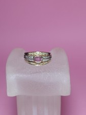 bague Or 14 Carats Saphir Rose