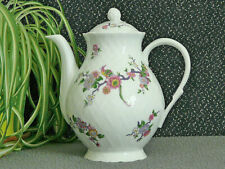 CAFETIÈRE THÉIÈRE EN PORCELAINE DE BERNARDAUD LIMOGES BENGALI DÉCOR FLEUR OISEAU