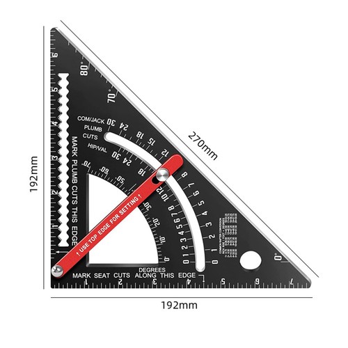 Règle triangle réglable - , pour