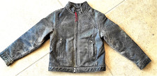 Blouson moto DIESEL cuir épais patiné enfant 6 ans
