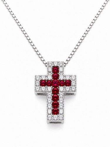 Collier croix bianco750 - collier, %
