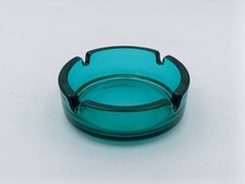 Cendrier vintage verre bleu