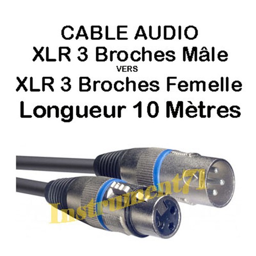 Câble xlr mâle vers - mâle,