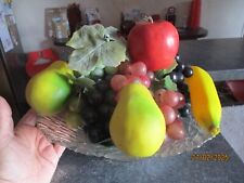 Ancien Grand Plateau Coupe à Fruits Salade Saladier Verre Plat Centre de Table