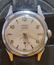 Ancienne Montre Mécanique DUKE Etanche 15 Rubis des Années 60 Fonctionne 