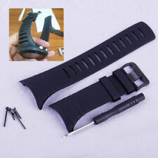 Black Rubber Watch Strap Band Wristband Replace fit for Suunto Core SS014993000