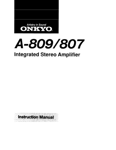 Onkyo integra 809 amplifier - integra,