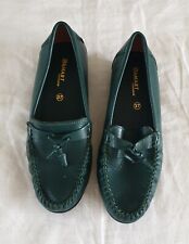 Mocassins vert foncé en cuir semelle anti-dérapante – Damart – Pointure 37