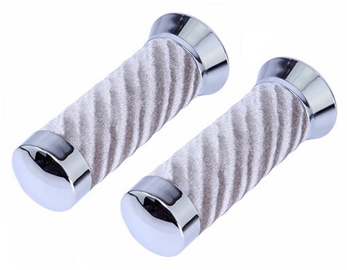 Custom bicycle grips - custom, silver