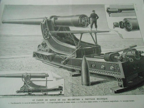 Gravure 1885 canon de - -, le
