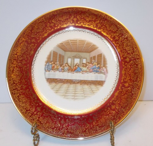 Vtg last supper plate jesus - vtg, &