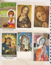 23D339 lot de 6  IMAGE PIEUSE RELIGIEUSE VIERGE