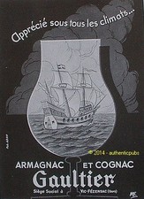 PUBLICITE COGNAC ARMAGNAC GAULTIER VOILIER VIC FEZENSAC GERS DE 1946 FRENCH AD