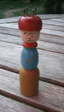 Ancien Tricotin en bois peint