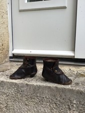 Paire de bottines pour poupées anciennes Jumeau, Bru, Steiner, SFBJ